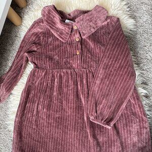 Zara Velvet Girls Dress, Mauve